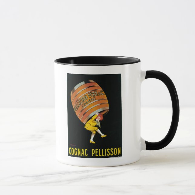 Taza Afiche promocional de Cognac Pellisson, Francia (Derecha)