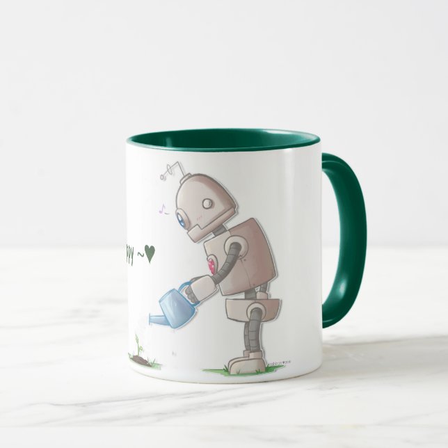 Taza Afición del jardín de poco robot (Anverso derecho)