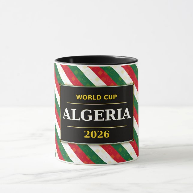Taza Aficionado de Fútbol de Argelia 2026 con Patrones  (Centro)