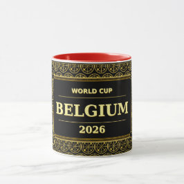 Taza Aficionado de Fútbol de Bélgica 2026 Lujo Negro Or