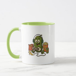 Taza Aficionado de Snacks de Pepino Divertido Jugador d