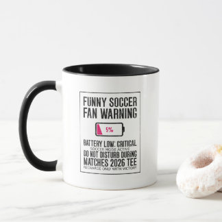 Taza Aficionado Divertido de Fútbol Alerta Batería Baja
