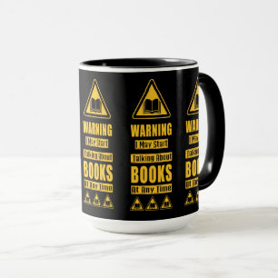 Taza Aficionados del Libro Amarillo Señal de Advertenci