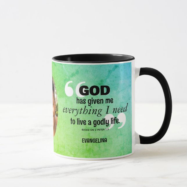 Taza Afirmación cristiana TODO LO QUE NECESITO Foto (Derecha)