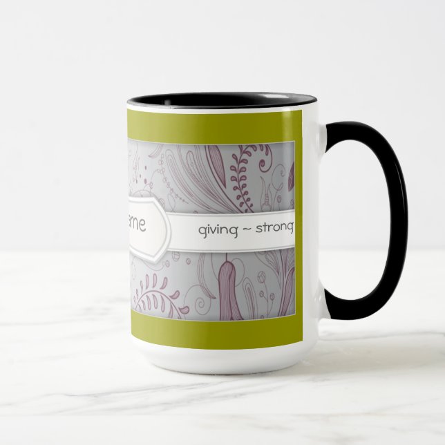 Taza Afirmación positiva de encargo floral (Derecha)