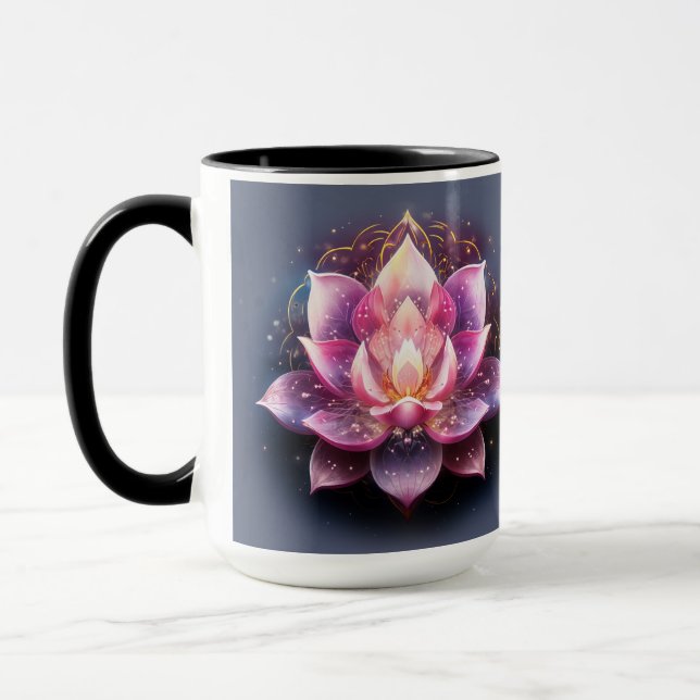 Taza Afirmación positiva de flores de Lotus (Izquierda)