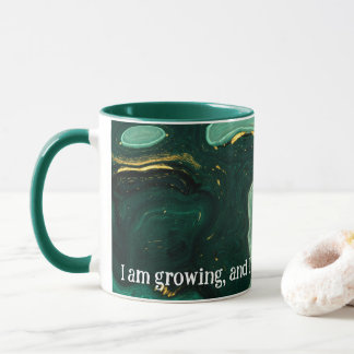Taza Afirmación positiva Mármol Verde/Oro