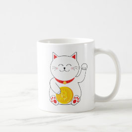 Taza afortunada de Bitcoin del gato de Maneki Neko