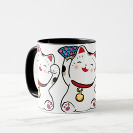 Taza afortunada de Maneki Neko del gato
