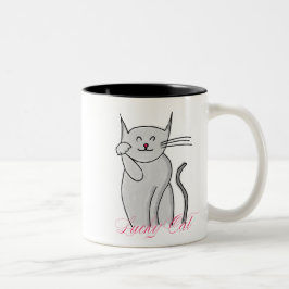 Taza afortunada del Dos-Tono del gato