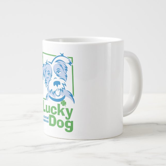 Taza afortunada del jumbo del perro (Derecha)