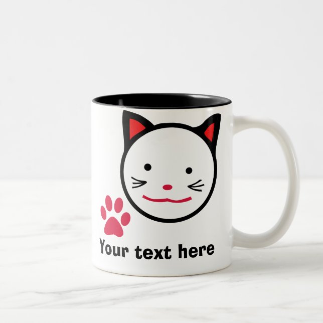 Taza afortunada personalizada del gato (Derecha)