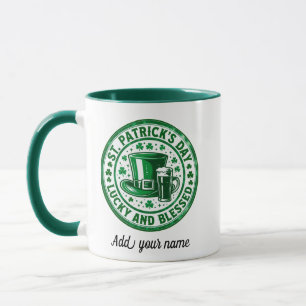 Taza Afortunado y bendecido Día de San Patricio