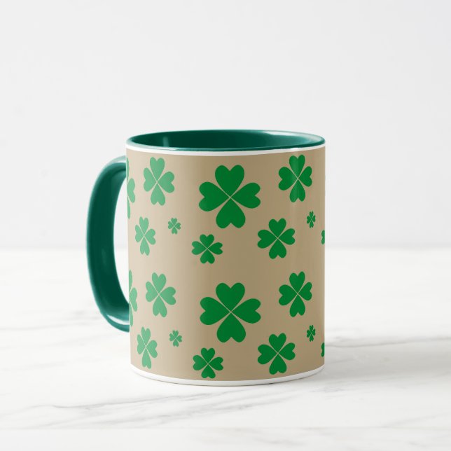 Taza Afortunados vestidores verdes en Beige (Anverso izquierdo)