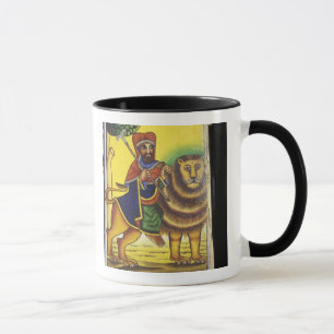 Taza África, Etiopía. Obra de arte que representa el 