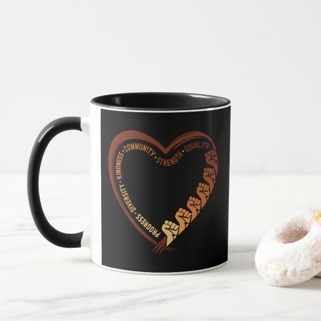 Taza African American Black History Month Valentine (Con donut)