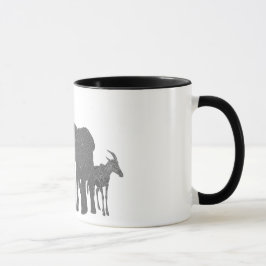 Taza africana de la fauna