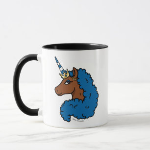 Taza Afro unicornio azul