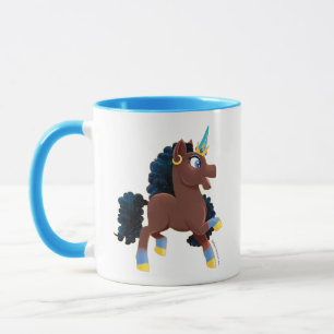 Taza Afro Unicornio   Prancing mágico