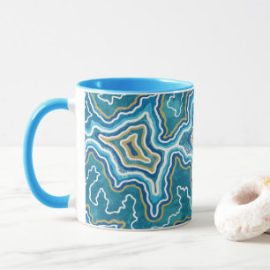 Taza Agato gráfico de oro azul