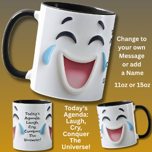 Taza Agenda de Hoy,  Agregar nombre mensaje, Cara expre