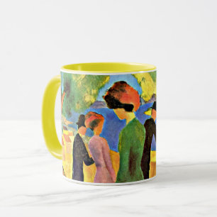 Taza Agosto Arte Macke: Mujer con una Chaqueta Verde