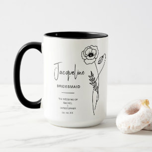 Taza Agosto Bridesmaid   Flor de pájaros