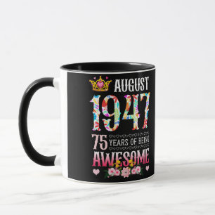 Taza Agosto de 1947 75º cumpleaños 75 años de espléndid