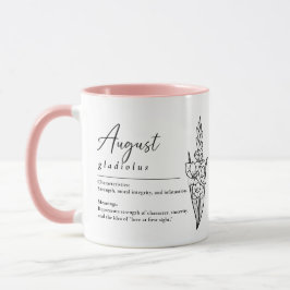 Taza Agosto Mes de Nacimiento Flor Gladiolus Minimalist