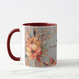 Taza Agradecido agradecido bendito FloralDíaDeAcciónDeG