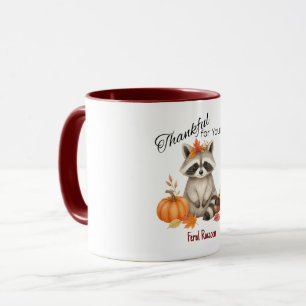 Taza Agradecido por ti Mapache de Acción de Gracias Oto