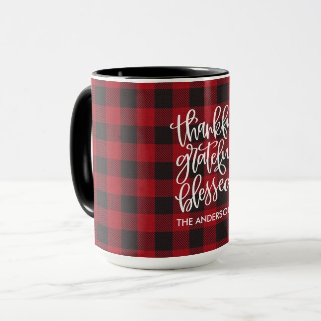 Taza Agradecimiento Agradecimiento Nombre Bendecido Roj (Anverso izquierdo)