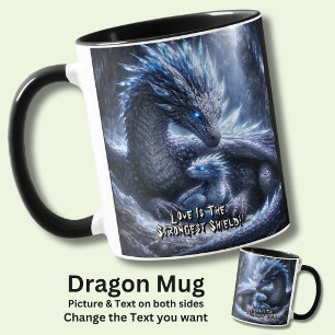 Taza Agrega tu nombre de texto, Dragón de Hielo Azul y 