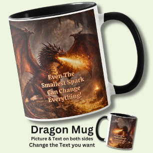 Taza Agrega tu texto nombre Dragón de Fuego en su Guari