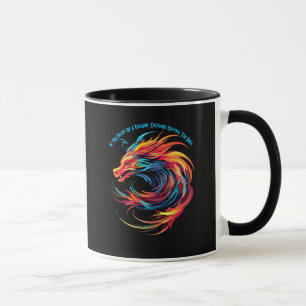 Taza Agregar texto de nombre, dragón rojo azul giratori