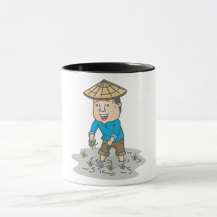 Taza Agricultor Feliz de Arrozal