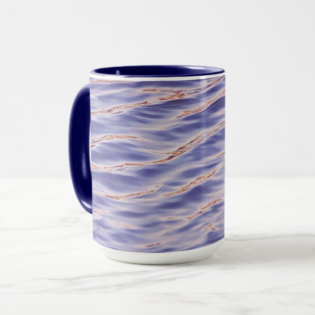 Taza Agua azul Periwinkle Resumen Art Mug (Anverso izquierdo)