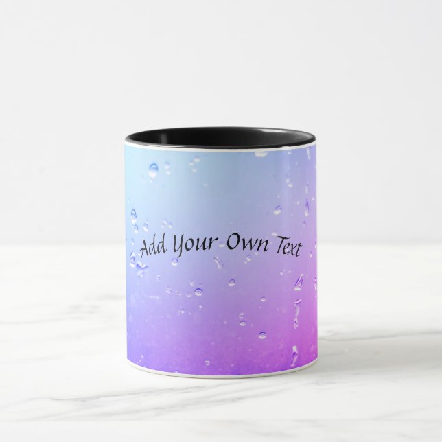 Taza Agua Azul Púrpura Añade Tu Texto (Centro)
