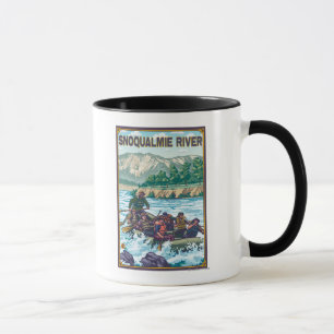 Taza Agua blanca que transporta en balsa - río de