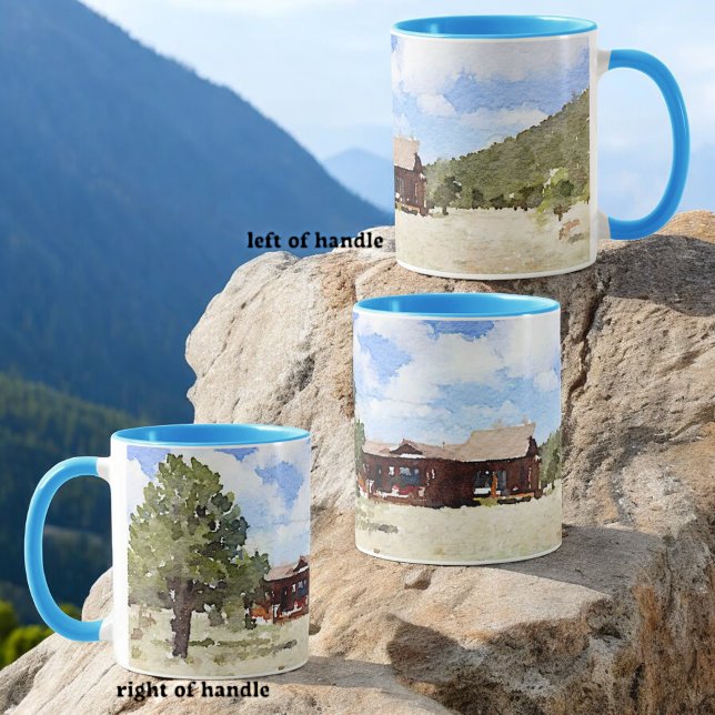 Taza Agua de un solo hogar para vivir en un país (mug design left, right and opposite handle)