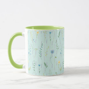 Taza Agua floral botánica rústica con gradiente de acua