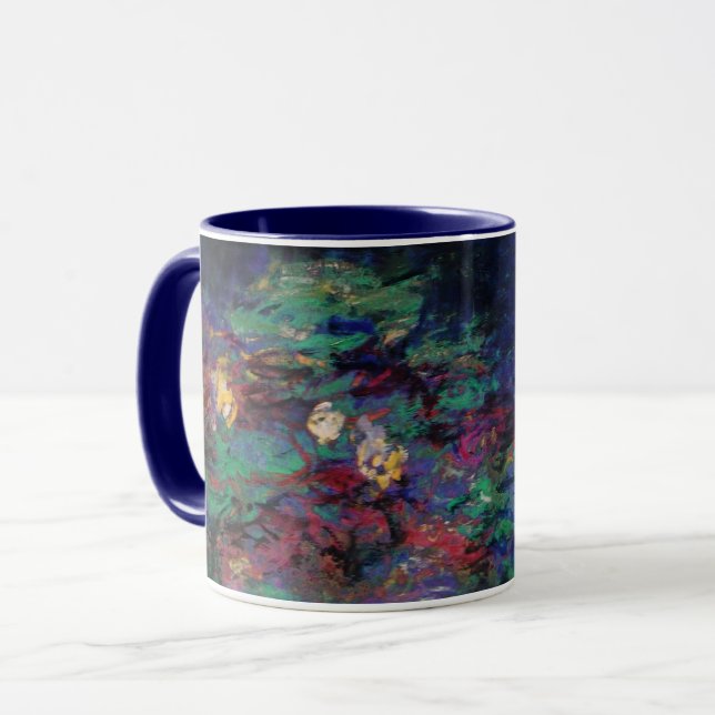 Taza AGUA LILIES VERDE POND Claude Monet Floral Oscura (Anverso izquierdo)