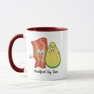 Taza Aguacate y Bacon Desayuno Humorístico Duo Mug