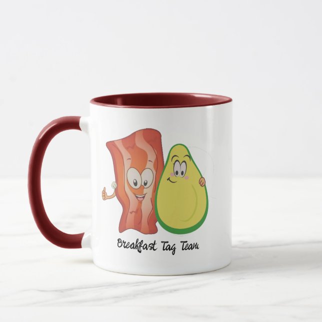 Taza Aguacate y Bacon Desayuno Humorístico Duo Mug (Izquierda)