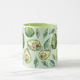 Taza Aguacates verdes y hojas