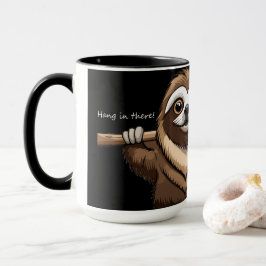 Taza "Aguanta": Palabras de ánimo de la pereza 