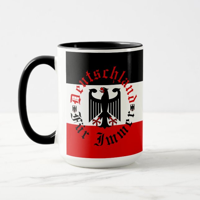 Taza Águila alemana para siempre/negra/Bandera alemana  (Izquierda)