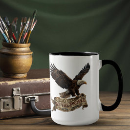 Taza Águila Americana con Estandarte de 250 Años de Lib
