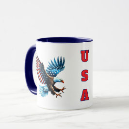 Taza Águila blanca roja del águila estadounidense patri