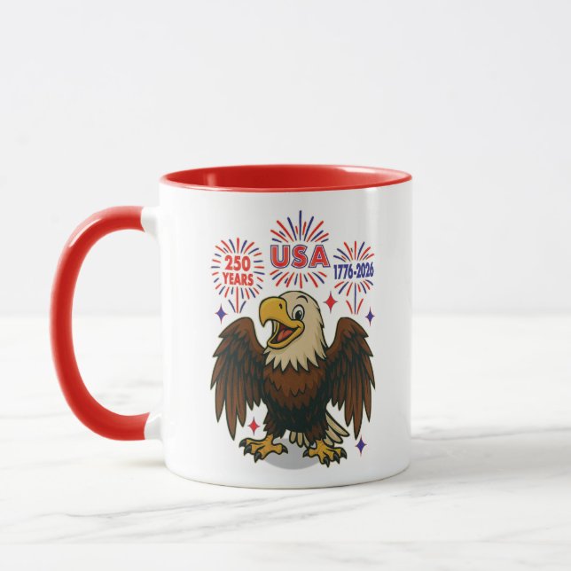 Taza Águila calva con fuegos artificiales - Estados Uni (Izquierda)